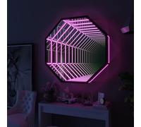 FJYAWEN Miroir Lumineux Octogonal 3D Infinity, Veilleuse avec Tunnel Infini de Qualité Supérieure Alimentée par USB, 70cm/27.6"