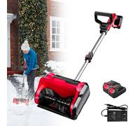 FJYAWEN Souffleuse à Neige 1200 W, Fraise à Neige sans Fil pour 20v Batterie, Chasse-Neige à Direction Réglable, avec Largeur Déblaiement 32cm, Hauteur Déneigement 16cm, Distance Projection 8m,B