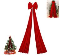FJZFXKZL Nœuds Décoratifs Extra Larges en Velours for Noël, Grand Nœud Rouge De 79 X 16 Pouces, À Poser sur Le Sapin, La Cheminée, Le Mur Ou La Porte.(Dark Green)