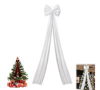 FJZFXKZL Nœuds Décoratifs Extra Larges en Velours for Noël, Grand Nœud Rouge De 79 X 16 Pouces, À Poser sur Le Sapin, La Cheminée, Le Mur Ou La Porte.(White)