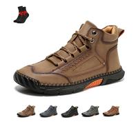 FJZFXKZL The First Young Shoes Men, bottes de conduite rétro en cuir faites à la main, confortables et faciles à enfiler, idéales for les voyages et les activités de plein air.(Brown,40 EU)