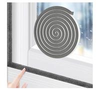 Fjzoys Joint d'étanchéité pour fenêtre - Bande d'étanchéité insonorisée autocollante pour cadre de porte extérieur, fenêtre, isolation hivernale et réduction du bruit, 0,9 x 0,9 cm, gris