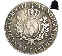 FKaiYin 1774 Grandes pièces françaises sculptées historiques - Pièce commémorative romaine - Pièce d'Europe non circulée + sac KaiKBax - Outil pédagogique pour les enfants Expérience future