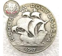 FKaiYin Ancien Voilier Portugal Pièce de monnaie en nickel Hobo 1937 - Pièce de monnaie commémorative faite à la main pour papa/ami/mari Expérience future