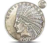 FKaiYin Liberty Indian Head TEN-Dollars Old Coin - American Commémorative Old Coins- Hôbo Nickel USA Morgan Dollar US Expérience future