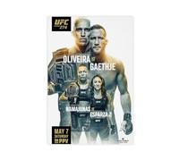 FKBALCZ Boxing-UFC 274 Poster sur toile Charles Oliveira contre Justin Gaethje - Décoration murale pour salon, chambre à coucher - 30 x 45 cm