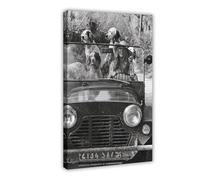 FKBALCZ Brigitte Bardot avec des chiens Affiche sur toile, décoration murale amusante avec animaux pour salon ou chambre 20 x 30 cm