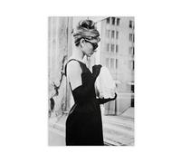 FKBALCZ Impression sur toile Audrey Hepburn, Breakfast at Tiffany - Décoration murale pour salon, chambre à coucher - 40 x 60 cm