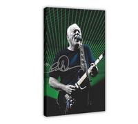 FKBALCZ Impression sur toile signée avec icône musicale David Gilmour, chanteur et auteur-compositeur - Décoration pour chambre à coucher, bureau, chambre - 20 x 30 cm