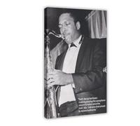 FKBALCZ Mini affiche vintage originale de magazine Clipping - John Coltrane New York 1959 - - Poster sur toile - Décoration murale pour salon, chambre à coucher (40 x 60 cm)
