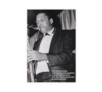 FKBALCZ Mini affiche vintage originale de magazine Clipping - John Coltrane New York 1959 - - Poster sur toile pour décoration murale de salon, chambre à coucher (50 x 75 cm)