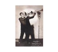 FKBALCZ Mini poster vintage original de magazine clipping - Louis Armstrong, Chicago 1925, impression sur toile, décoration murale pour salon, chambre à coucher (20 x 30 cm)