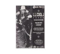 FKBALCZ Mini poster vintage original sur toile « Clipping » de magazine - L.L. Cool J - Walking With A Panther - Décoration pour chambre à coucher, bureau, chambre, cadeau (60 x 90 cm)
