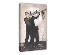 FKBALCZ Mini poster vintage original sur toile clipping de magazine - Louis Armstrong, Chicago 1925 - Décoration pour chambre à coucher, bureau, chambre, cadeau (20 x 30 cm)