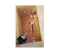 FKBALCZ Mini poster vintage original sur toile clipping de magazine - Pamela Anderson - Décoration pour chambre à coucher, bureau, chambre, cadeau - 60 x 90 cm