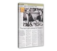 FKBALCZ Mini poster vintage original sur toile « Clipping » de magazine - Sweet Smell Of Success (scène classique) - Décoration pour chambre à coucher, bureau, chambre, cadeau (50 x 75 cm)