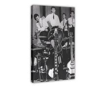FKBALCZ Mini poster vintage original sur toile clipping de magazine - The Beatles, Londres, 1963 - Décoration pour chambre à coucher, bureau, chambre, cadeau (20 x 30 cm)