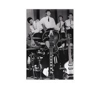 FKBALCZ Mini poster vintage original sur toile clipping de magazine - The Beatles, Londres, 1963 - Décoration pour chambre à coucher, bureau, chambre, cadeau - 60 x 90 cm