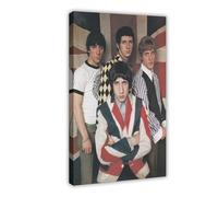 FKBALCZ Mini poster vintage original sur toile Clipping de magazine - The Who, Manchester, 1966 - Décoration pour chambre à coucher, bureau, chambre à coucher, cadeau - 60 x 90 cm