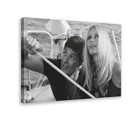 FKBALCZ Poster sur toile Brigitte Bardot et Alain Delon - Décoration pour chambre à coucher, bureau, chambre - Cadeau - 20 x 30 cm