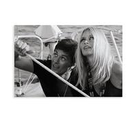 FKBALCZ Poster sur toile Brigitte Bardot et Alain Delon - Décoration pour chambre à coucher, bureau, chambre, cadeau - 50 x 75 cm