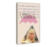 FKBALCZ Poster sur toile représentant les parapluies de Cherbourg - Décoration murale pour salon, chambre à coucher - 50 x 75 cm