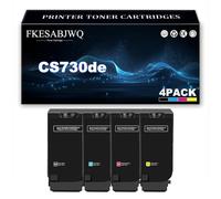 FKESABJWQ Cartouches Toner 71C20K0 71C20C0 71C20M0 71C20Y0 | pour Lexmark CS730de CS735de CX730de CX735adse CX737adzse Imprimantes,4 Colors-1 Pack