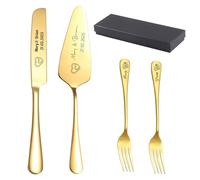 FKF Couteau et Serveur pour gâteaux de mariage, Vaisselle avec gravure de texte et de logo personnalisée, Set De Coupe et Tranche pour, Convient pour les fêtes, les pique-niques (Style-1)