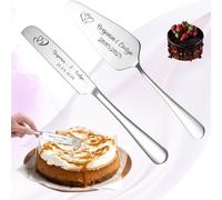 FKF Ensemble Couteaux et de Serveurs à Gâteau Mariage Personnalisés, Ensemble Sculpture et de Découpe de Gâteau Personnalisé, Cadeau Personnalisé pour Anniversaire, Saint-Valentin ou Noël (Argent)