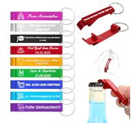FKF Lot de 100 Décapsuleur Porte-Clés Personnalisé en Aluminium, Multifonctionnel Ouvre Bouteille, Gravure Texte/icônes/Datum/Name, Cadeau Mariage Événements Festivals Rassemblements (10)