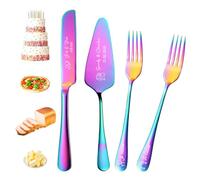 FKF Mariage Couteau à Gâteau Personnalisé et Ensemble de Serveur Ensemble de Couteaux à Gâteau de Mariage Personnalisés en Acier Inoxydable avec Gravure pour Anniversaire Mariage Cadeau (Couleur)