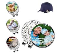 FKF Marqueur de Balle de Golf personnalisé, Pince à Chapeau magnétique personnalisée avec Photos et Logos, Un Excellent Choix de Cadeau pour Les golfeurs, Les débutants et Les Petits Amis (Style 1)