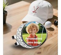 FKF Marqueur de Balle de Golf personnalisé, Pince à Chapeau magnétique personnalisée avec Photos et Logos, Un Excellent Choix de Cadeau pour Les golfeurs, Les débutants et Les Petits Amis (Style 3)