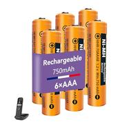 FKFCV Lot de 6 Piles Rechargeables NIMH (1,2V) 750 mAh pour téléphone sans Fil Gigaset, AAA/Micro Batteries Rechargeables pour Panosonic