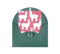 FKGKDF Carte de vœux avec motif lama alpaga, papier nacré avec enveloppe, pour Noël/anniversaire/Saint-Valentin