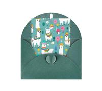 FKGKDF Carte de vœux avec motif lama alpaga, papier nacré avec enveloppe, pour Noël/anniversaire/Saint-Valentin