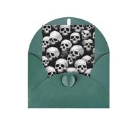 FKGKDF Carte de vœux avec motif tête de mort, papier nacré avec enveloppe, pour Noël/anniversaire/Saint-Valentin