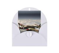 FKGKDF Carte de vœux imprimée avion de la Seconde Guerre mondiale 2-Standard-Scale-2_00x, papier nacré avec enveloppe, pour Noël/anniversaire/Saint-Valentin