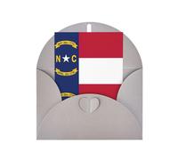 FKGKDF Carte de vœux imprimée drapeau de la Caroline du Nord, papier nacré avec enveloppe, pour Noël/anniversaire/Saint-Valentin