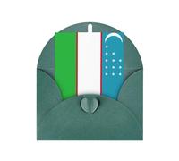 FKGKDF Carte de vœux imprimée drapeau de la République d'Ouzbékistan, papier nacré avec enveloppe, pour Noël/anniversaire/Saint-Valentin