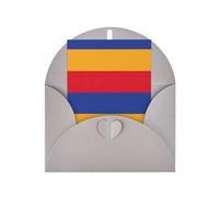 FKGKDF Carte de vœux imprimée drapeau de l'Arménie, papier nacré avec enveloppe, pour Noël/anniversaire/Saint-Valentin