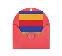 FKGKDF Carte de vœux imprimée drapeau de l'Arménie, papier nacré avec enveloppe, pour Noël/anniversaire/Saint-Valentin