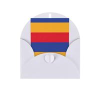 FKGKDF Carte de vœux imprimée drapeau de l'Arménie, papier nacré avec enveloppe, pour Noël/anniversaire/Saint-Valentin