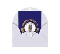 FKGKDF Carte de vœux imprimée drapeau de l'État du Kentucky, papier nacré avec enveloppe, pour Noël/anniversaire/Saint-Valentin