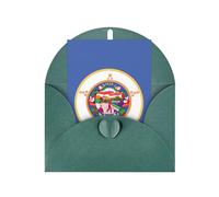 FKGKDF Carte de vœux imprimée drapeau de l'État du Minnesota, papier nacré avec enveloppe, pour Noël/anniversaire/Saint-Valentin