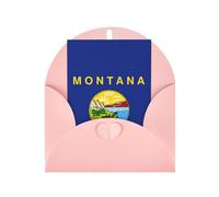 FKGKDF Carte de vœux imprimée drapeau de l'État du Montana, papier nacré avec enveloppe, pour Noël/anniversaire/Saint-Valentin