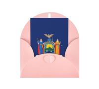 FKGKDF Carte de vœux imprimée drapeau de New York, papier nacré avec enveloppe, pour Noël/anniversaire/Saint-Valentin