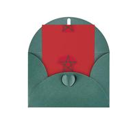 FKGKDF Carte de vœux imprimée drapeau du Maroc - Papier nacré avec enveloppe - Pour Noël/anniversaire/Saint-Valentin
