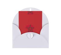 FKGKDF Carte de vœux imprimée drapeau du Maroc - Papier nacré avec enveloppe - Pour Noël/anniversaire/Saint-Valentin
