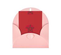 FKGKDF Carte de vœux imprimée drapeau du Maroc - Papier nacré avec enveloppe - Pour Noël/anniversaire/Saint-Valentin